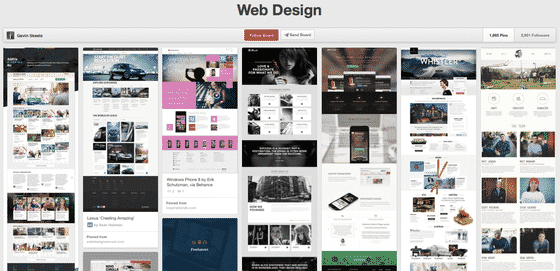 Web Design Pinterest Boards
